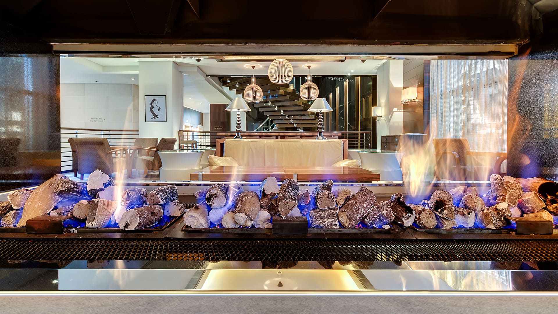 Hyatt Regency Kyiv Lobby Lounge Chimney
