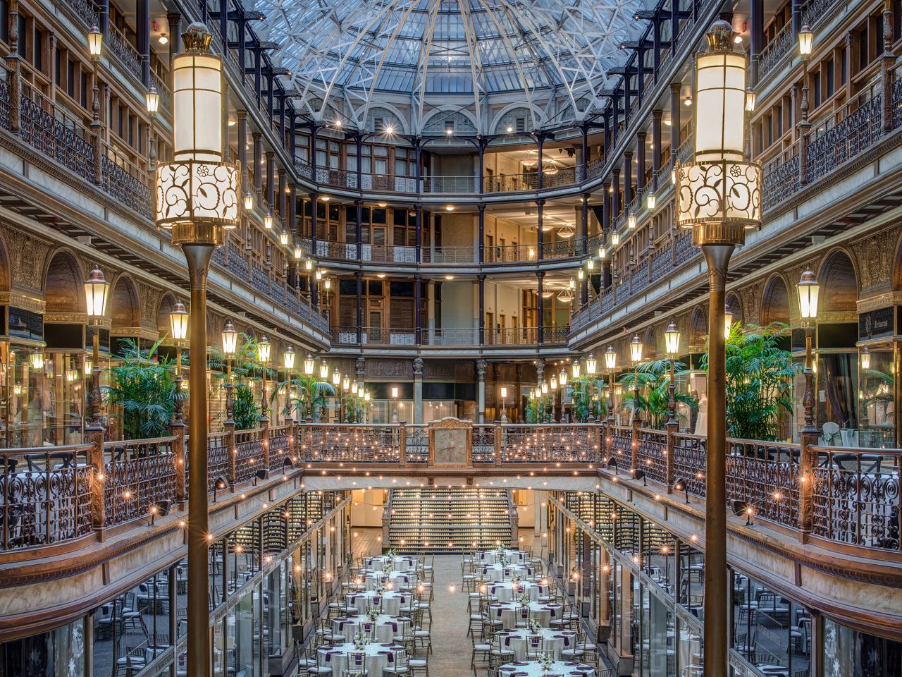 Wedding Venues In Downtown Cleveland Hyatt Regency Arcade Wedding Vertical