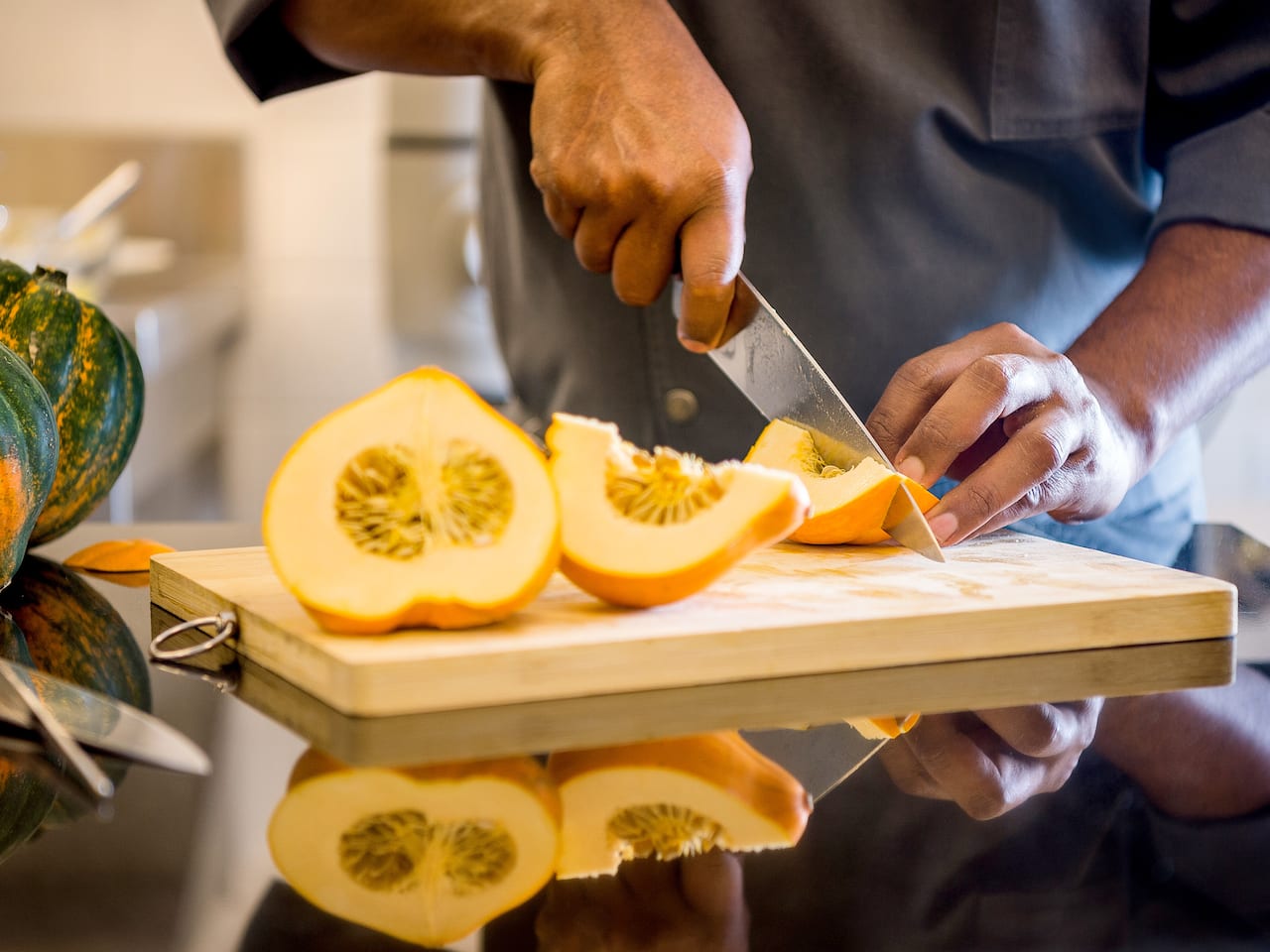 Chef Cutting Pumpkin at Park Hyatt St. Kitts
