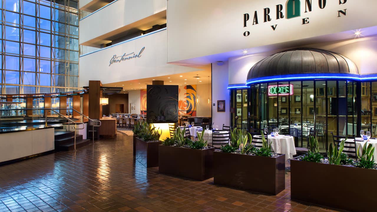 Parrino's open kitchen and wood fire oven