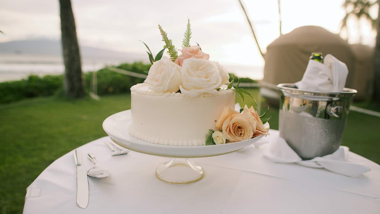 Small wedding cake from Hyatt Regency Maui Resort and Spa