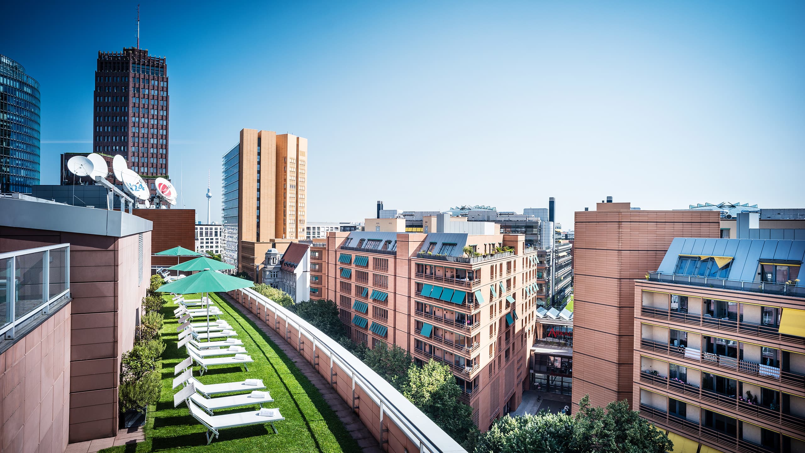 Rooftop Deckchairs at Club Olympus Spa & Fitness