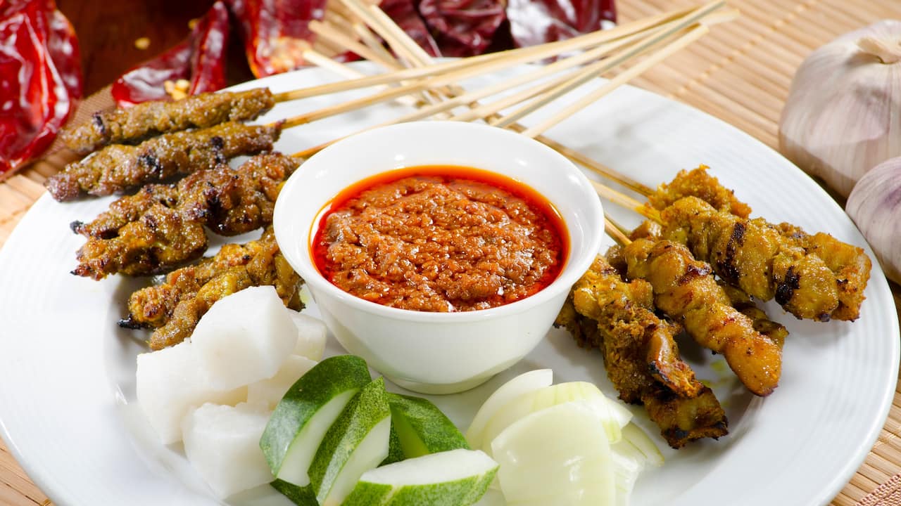 Chicken satay (authentic and the most popular Malay food menu)