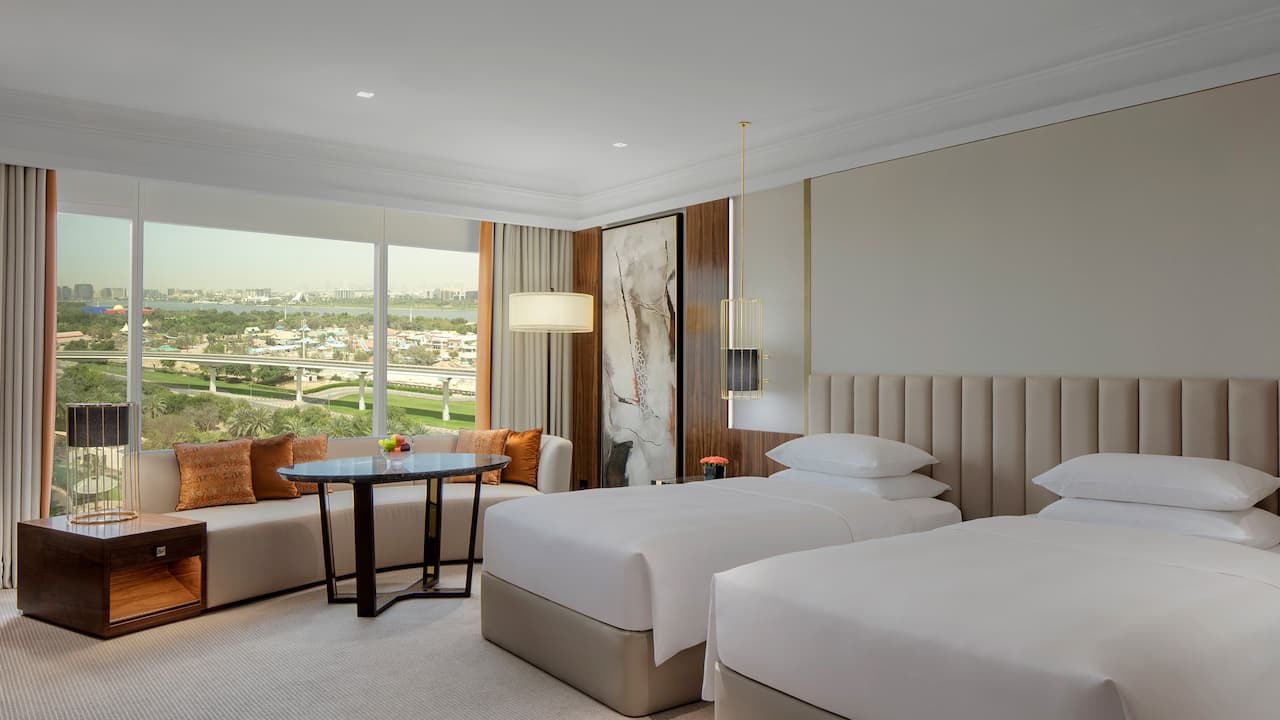 hyatt grand dubai 2 twin beds with creek view and club access