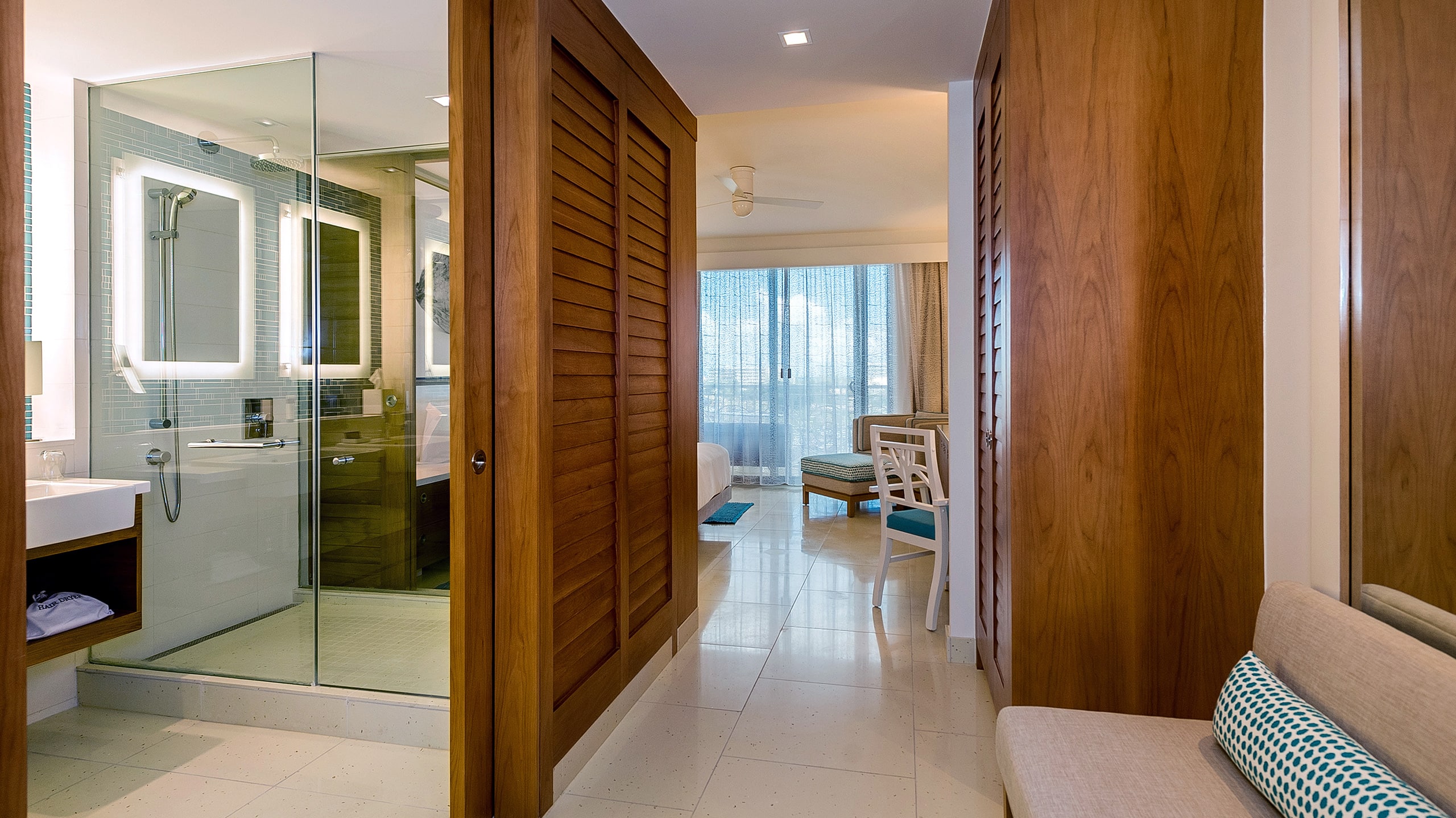 Hotel grand hotel resort suite with sweeping views of the Cable Beach in Nassau Bahamas