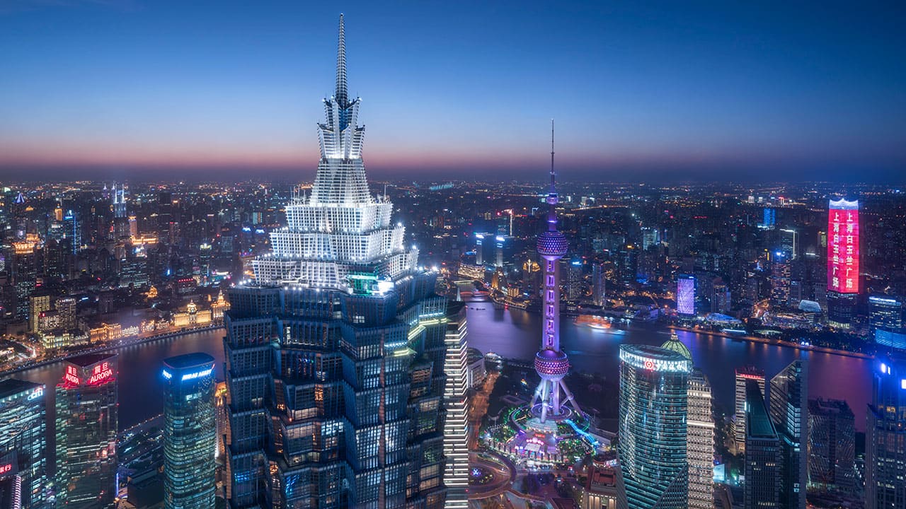 grand hyatt shanghai exterior night