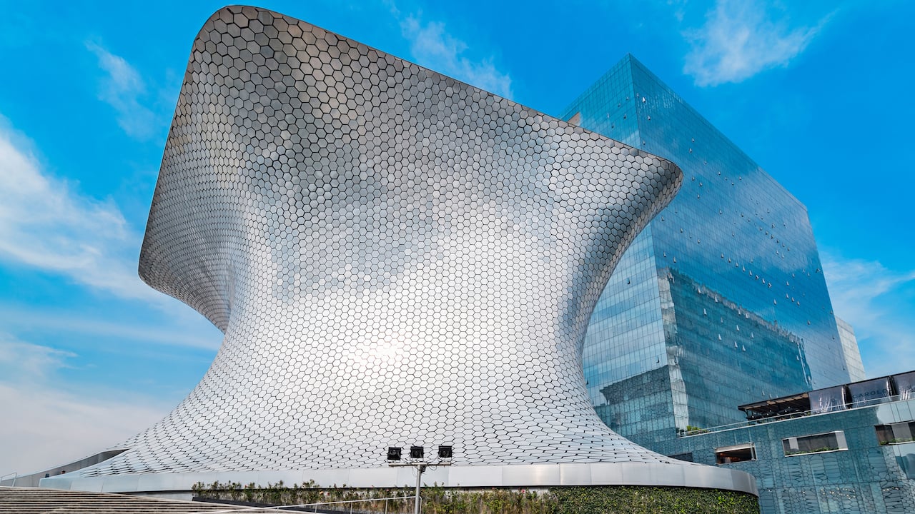 Soumaya Museum exterior and staircase entrance