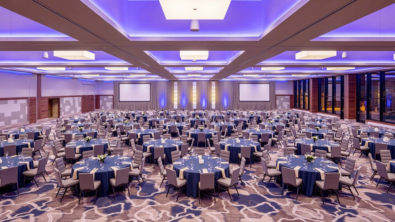 Ballroom event set up Hyatt Regency Lake Washington at Seattle’s Southport