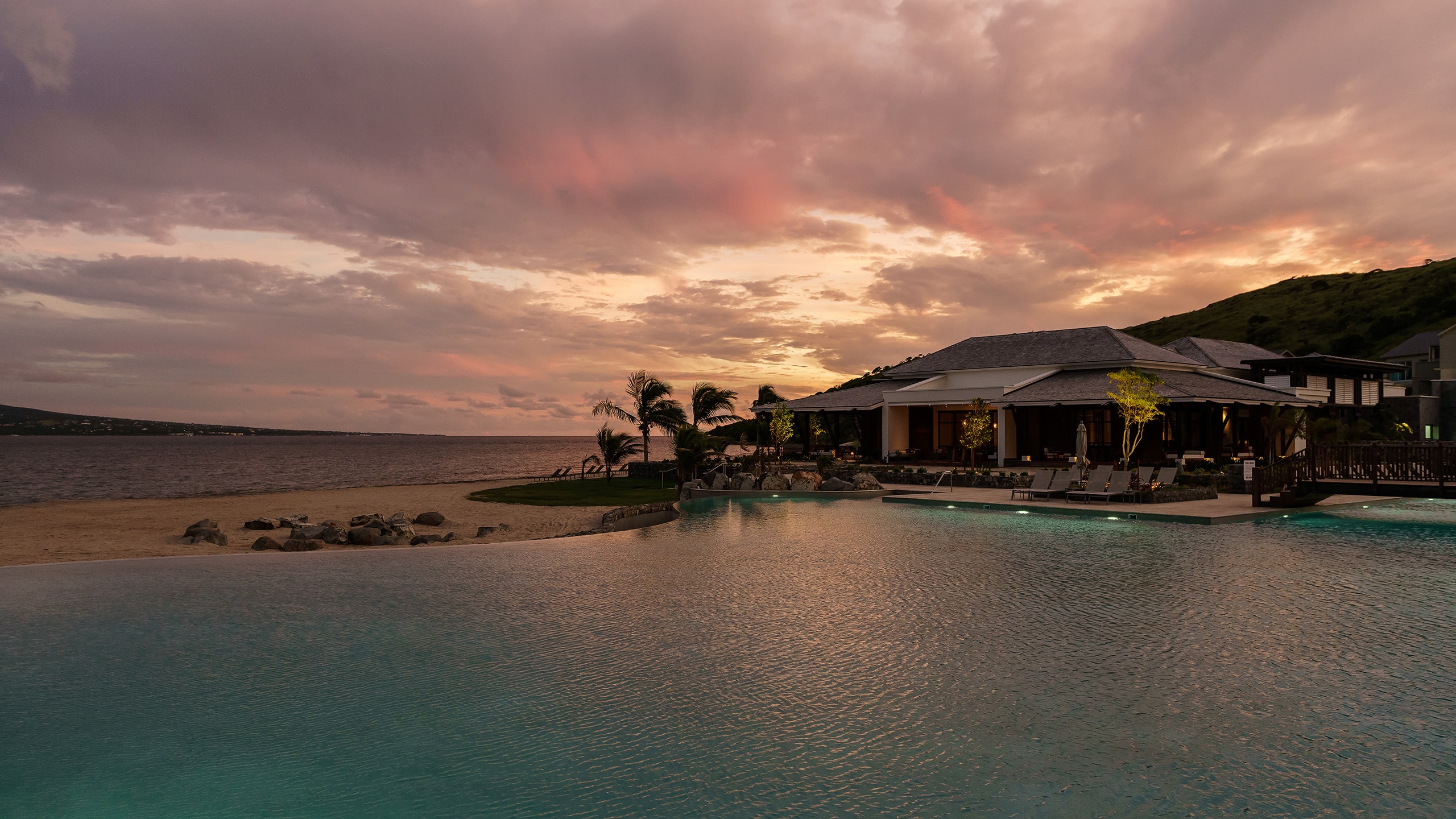 Park Hyatt St. Kitts Christophe Harbour Lagoon Pool Sunset