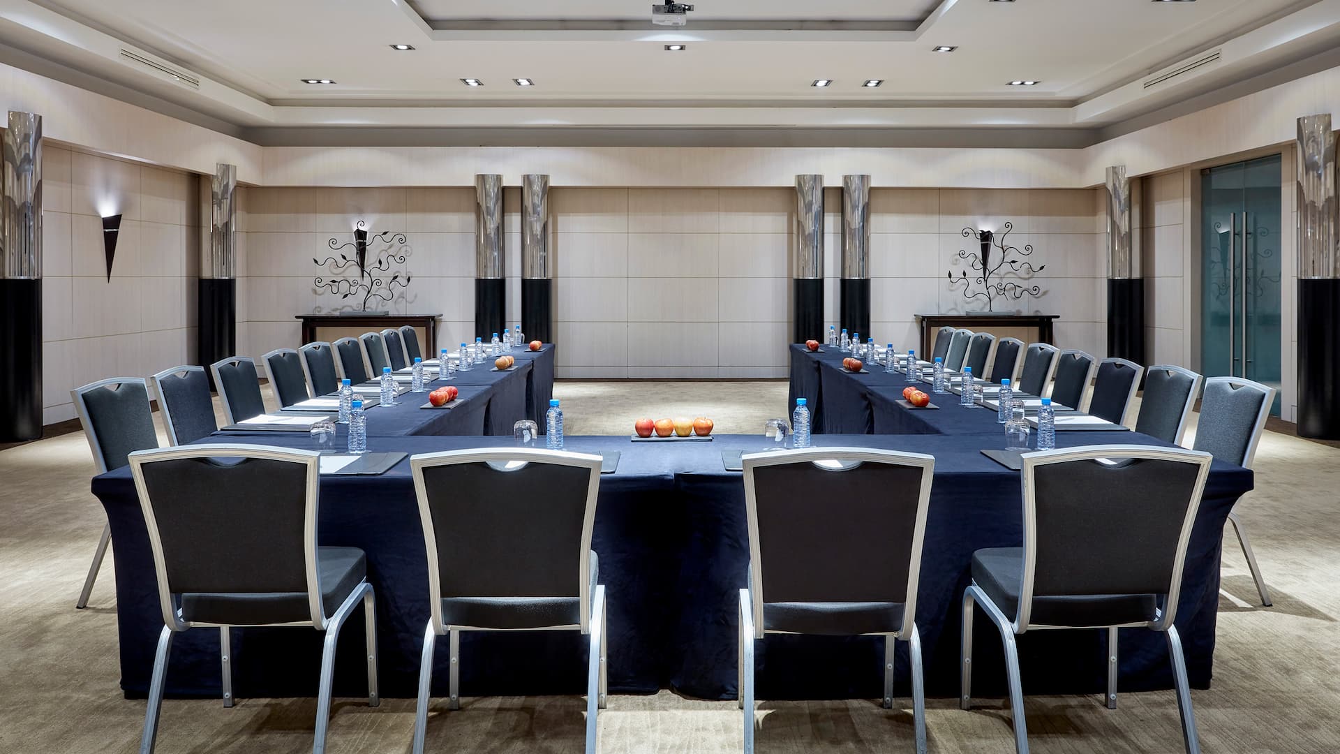Chairs and tables in hotel lounge