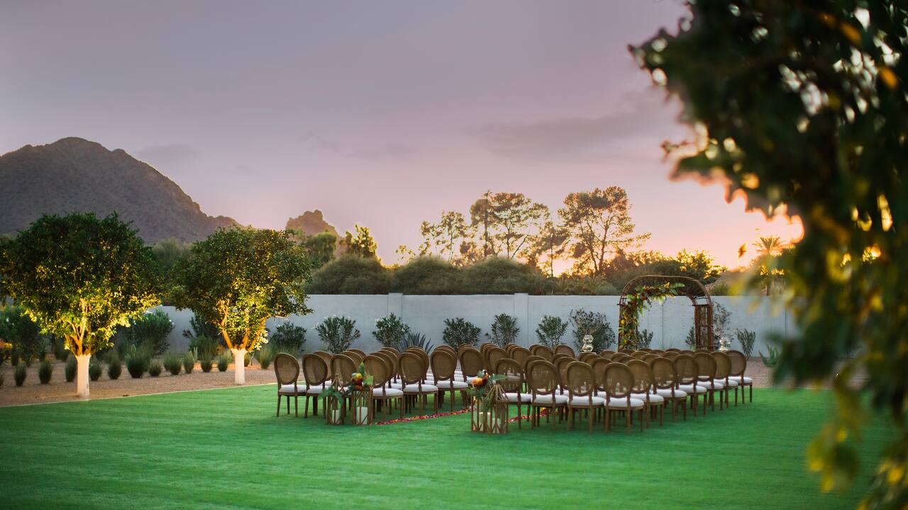 Cholla Lawn Ceremony Setup
