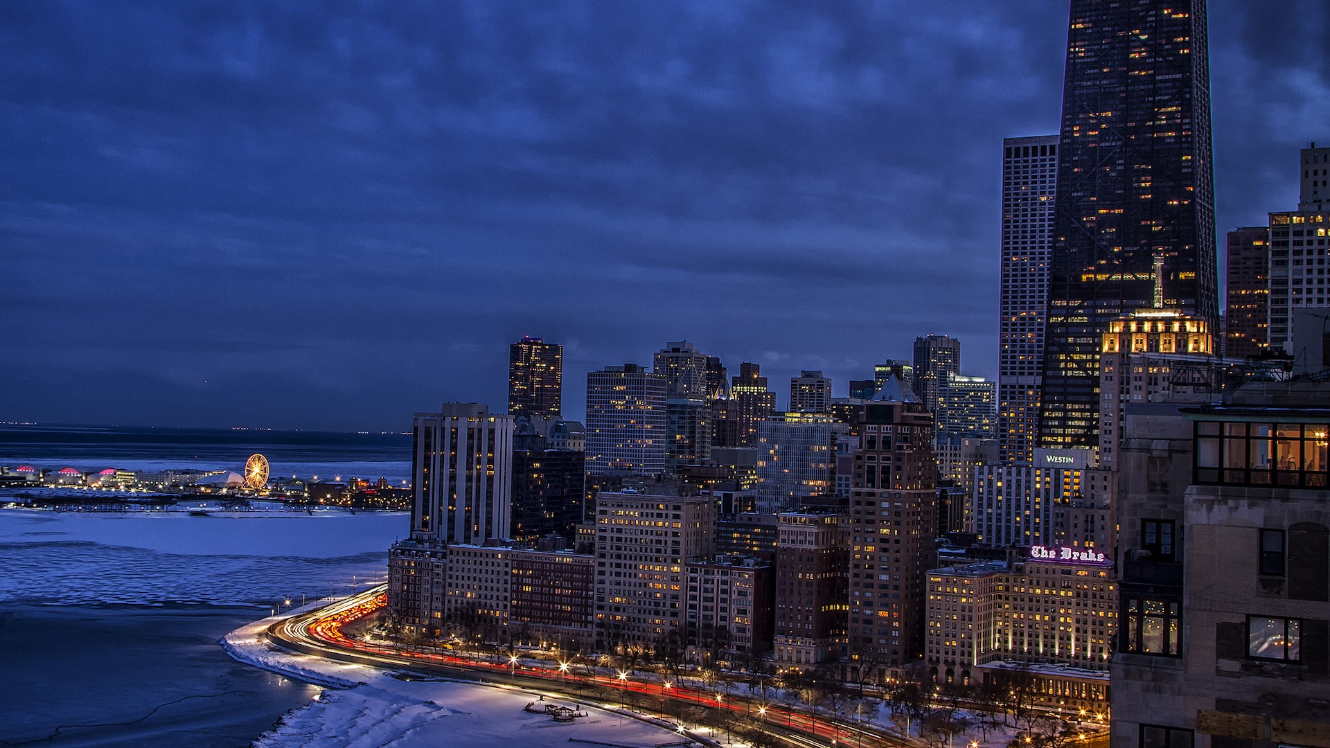Hyatt Regency Chicago Winter Skyline