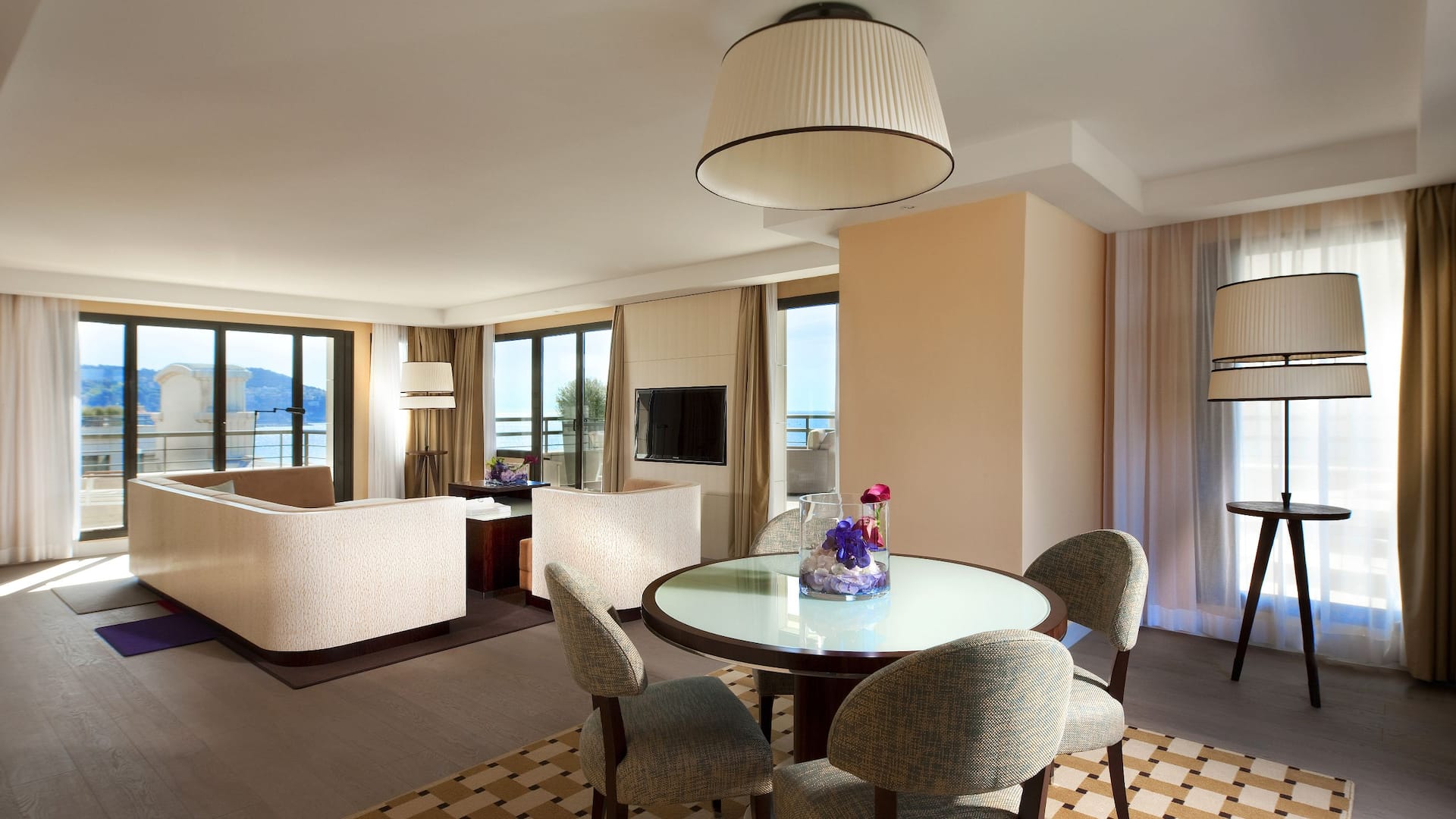 Spacious Penthouse Suite with living room and view of the Mediterranean Sea - Hyatt Regency Nice Palais de la Méditerranée