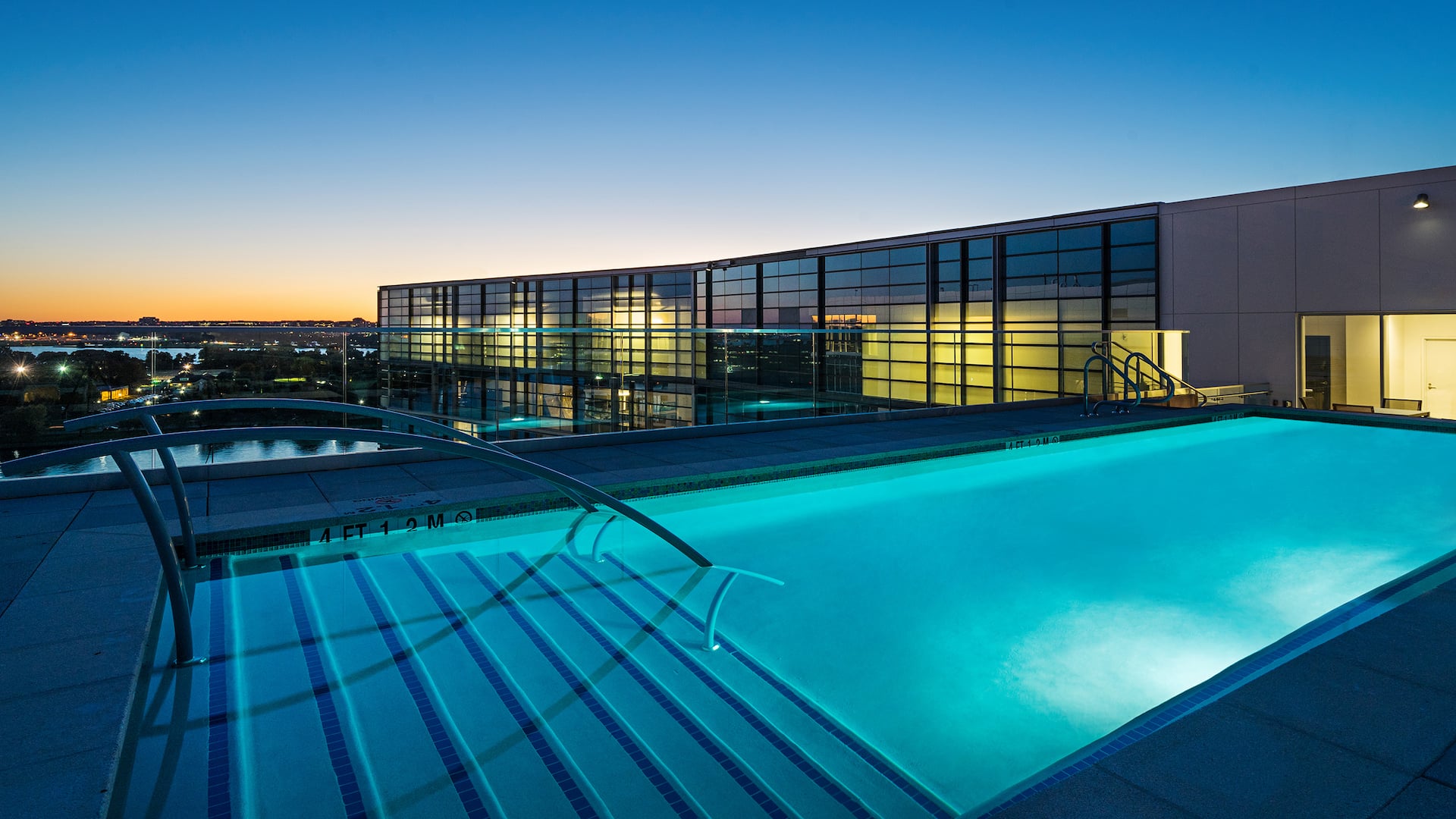 Hyatt House Washington DC / The Wharf Rooftop Pool Evening
