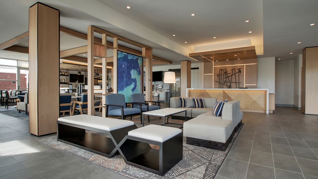 Hotel Lobby, Front Desk, and Business Center