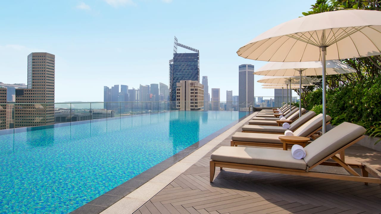 Rooftop pool at Andaz Singapore, new hotel near Suntec Singapore