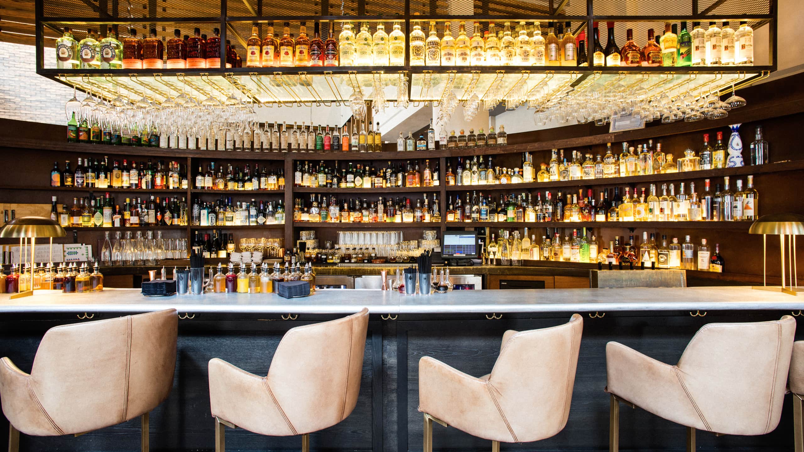 Hyatt Union Square New York Library of Distilled Spirits Close Up Bar