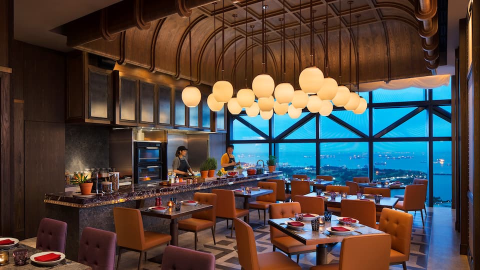 Restaurant with Skyline View