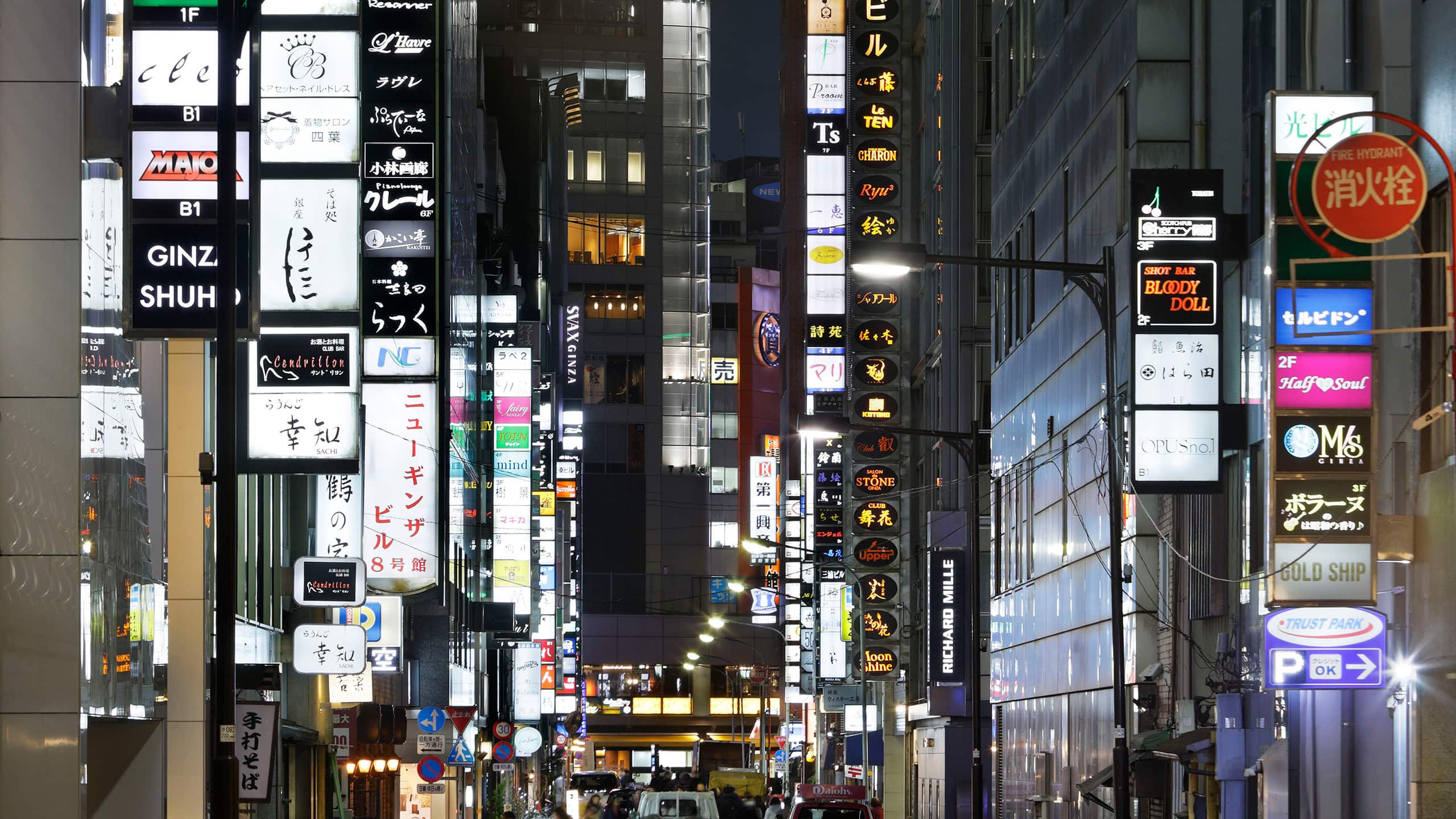 Hyatt Centric Ginza Tokyo Sony Dori Neon Lights