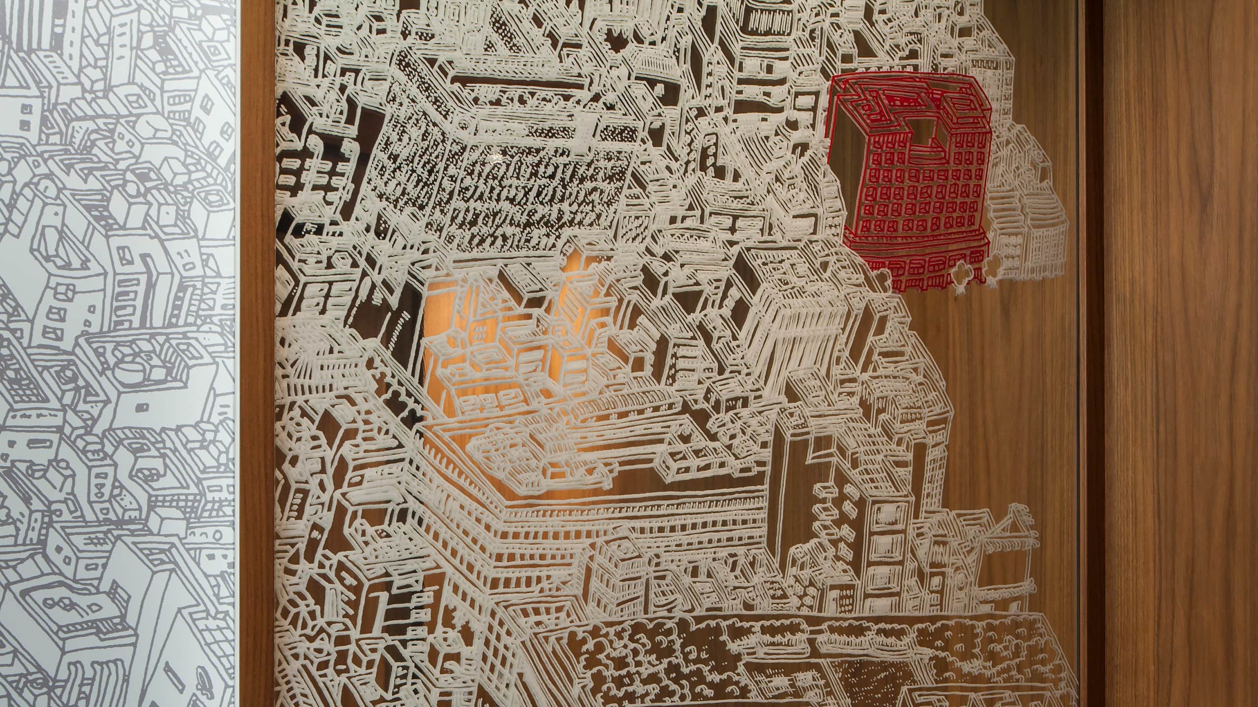 Hyatt Centric Ginza Tokyo Guestroom Elevator Detail Red