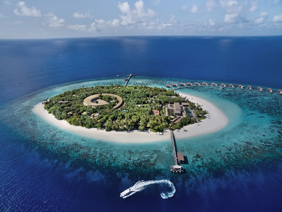 Luxury Maldives Resort Aerial View