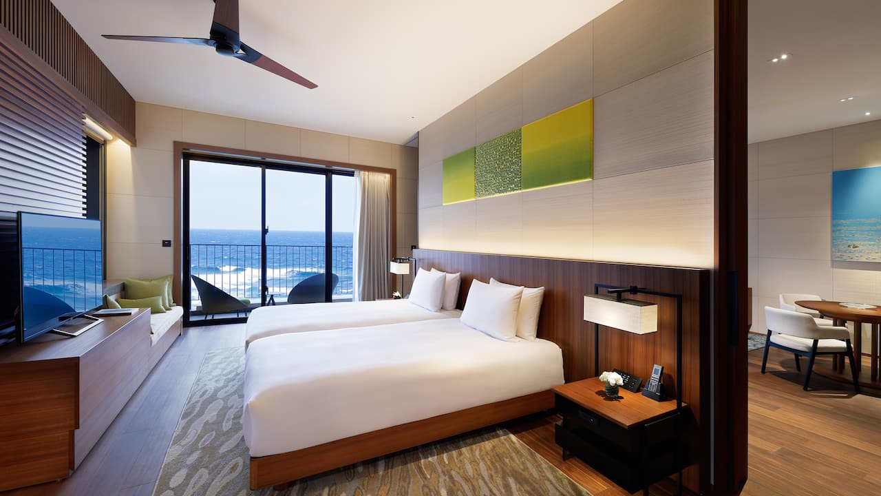Hyatt Regency Seragaki Island Okinawa Ocean Corner Suite Bed Room