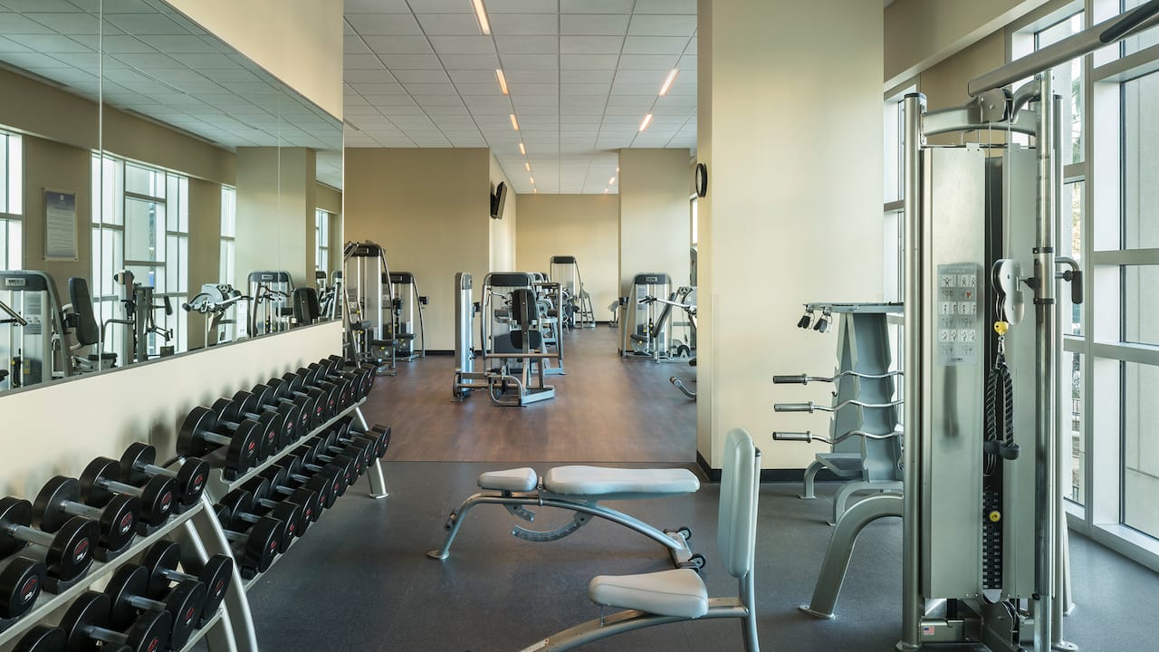 Hyatt Regency Orlando 24 Hour Fitness Center Weight Room Located Downtown Orlando