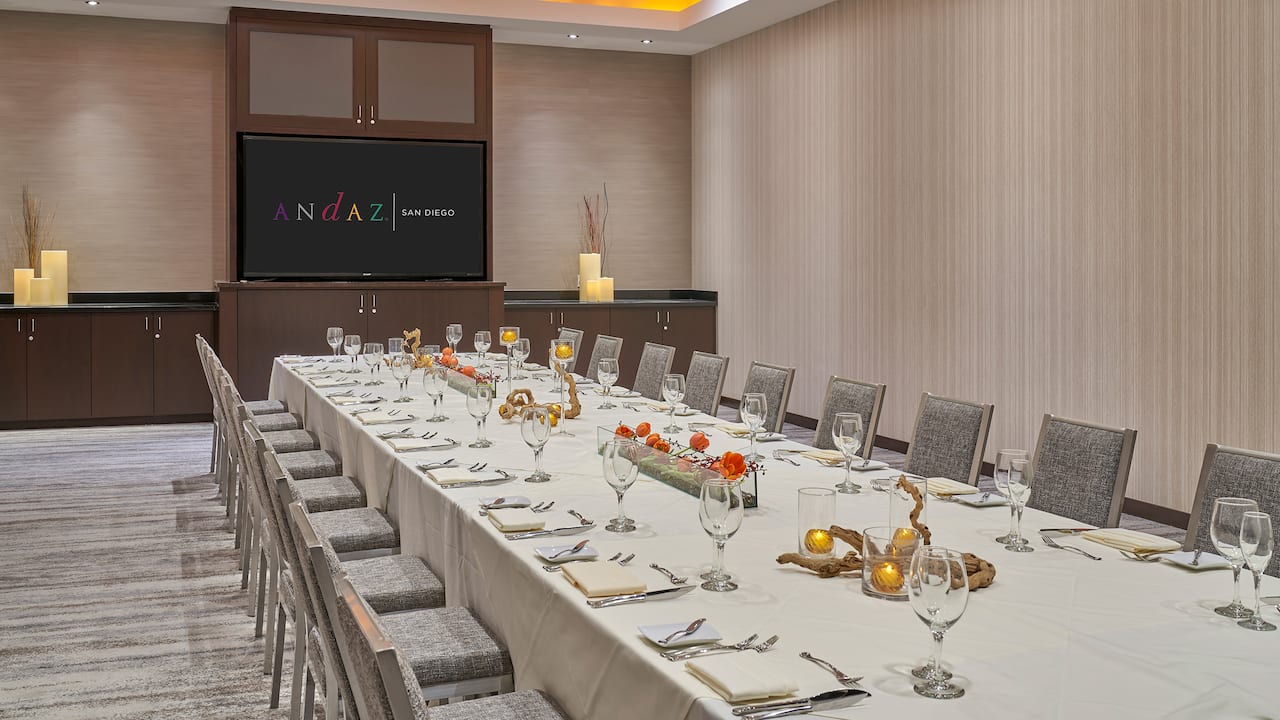 Private dinner reception with communal table