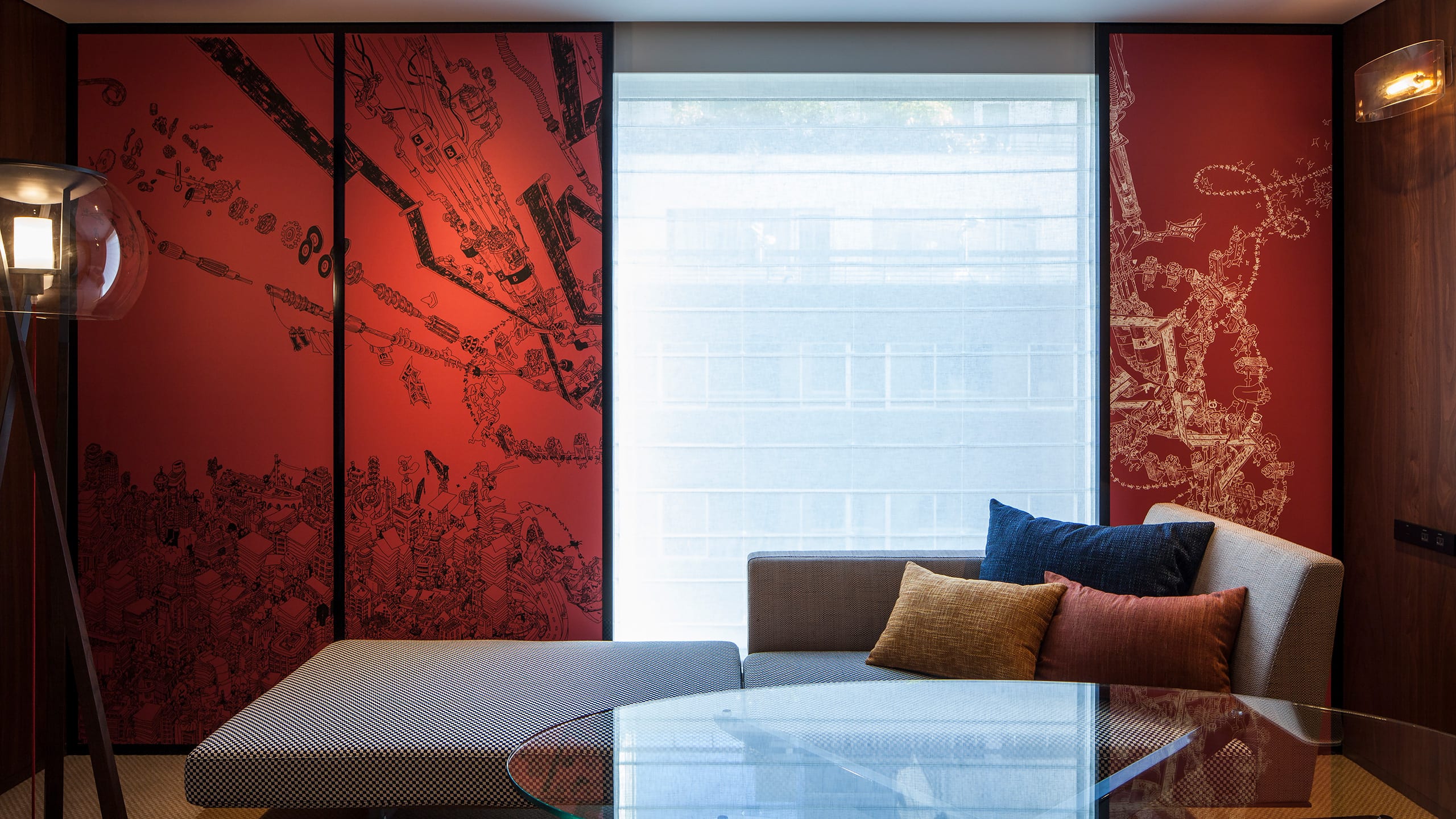 Hyatt Centric Ginza Tokyo Fusuma Artwork Red Media