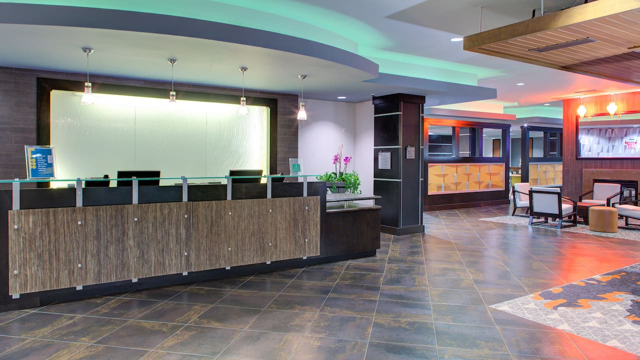 Hotel Near RDU Airport with a Modern Front Desk at Hyatt House Raleigh Durham Airport