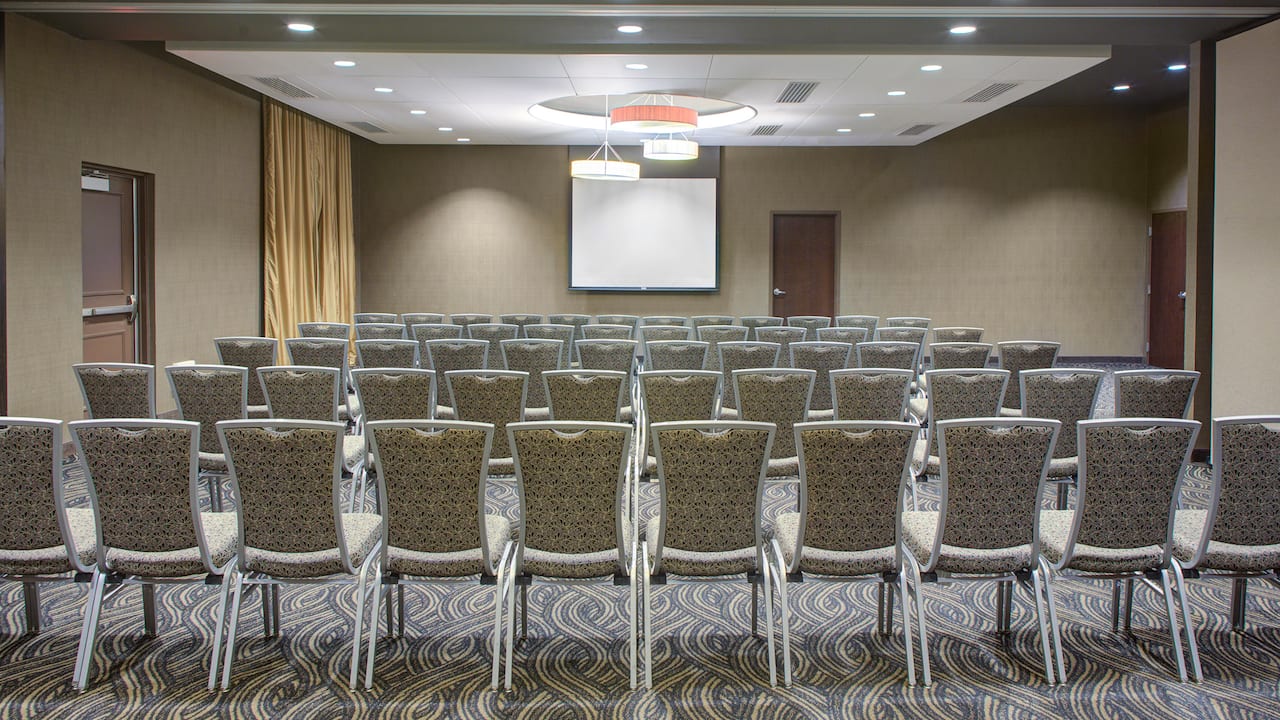 Meeting room space in Shelton with theatre setup with projector at Hyatt House Shelton