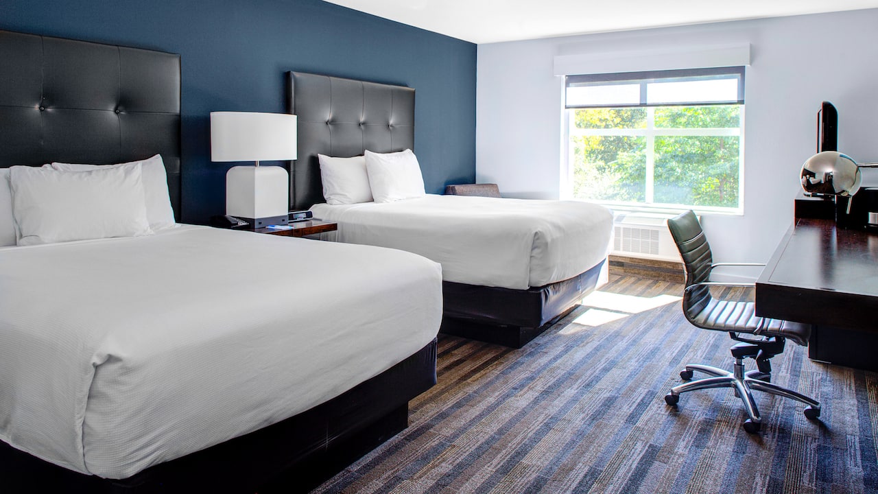 Extended stay hotel room with kitchenette in Shelton, CT at Hyatt House Shelton
