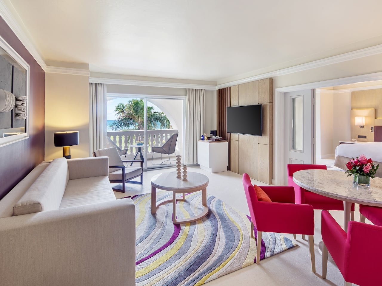 Two queen-sized beds in hotel room