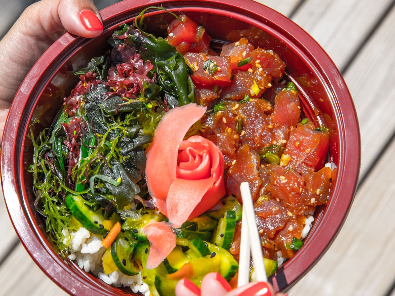 Poke bowl served at a Baha Mar resort hotel
