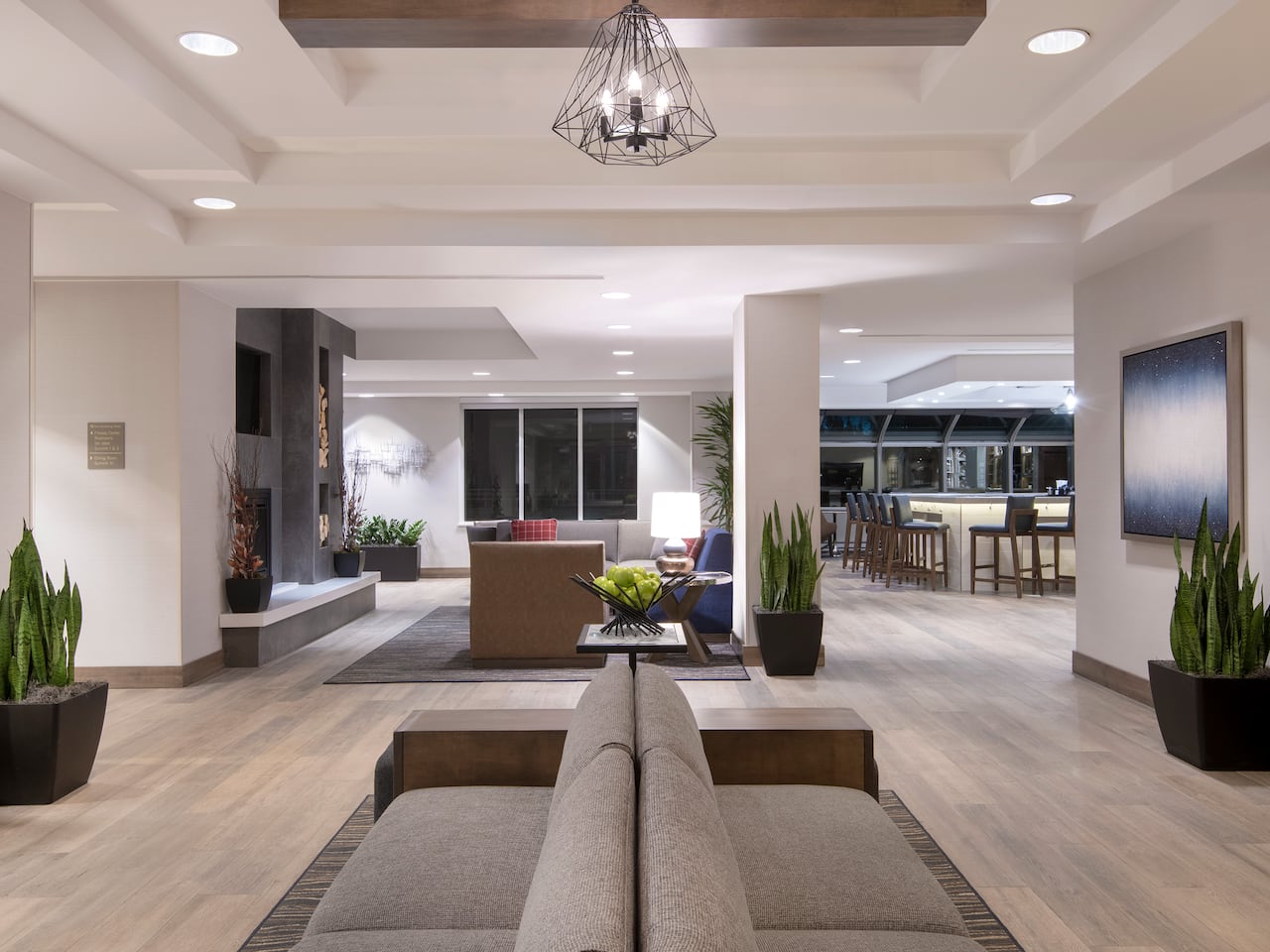 Gallery seating area and bar