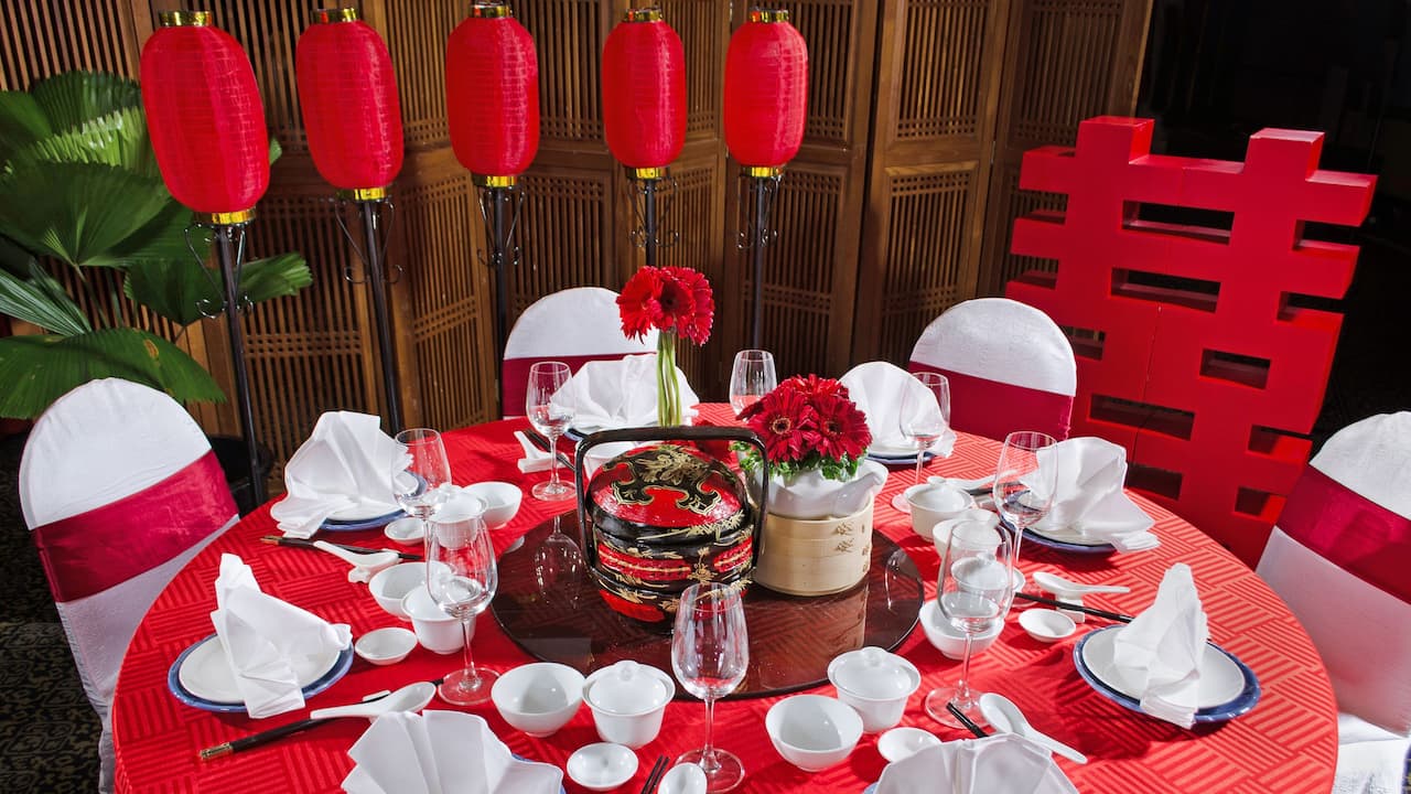 Chinese Wedding Setup at Cempaka Room Event Space Hyatt Regency Kinabalu
