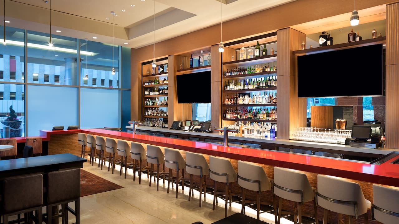 Bar Rojo cocktail bar with flat-screen televisions