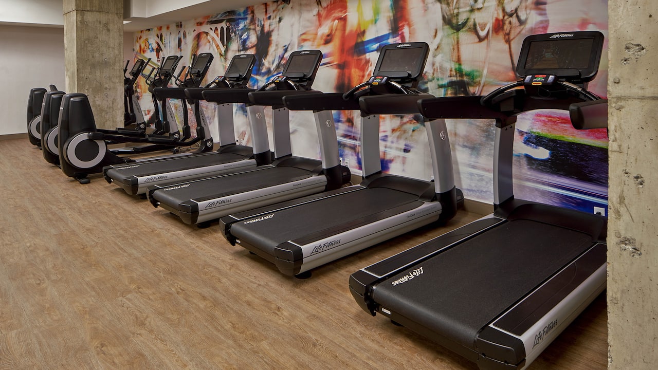 Fitness Center equipped with treadmills 