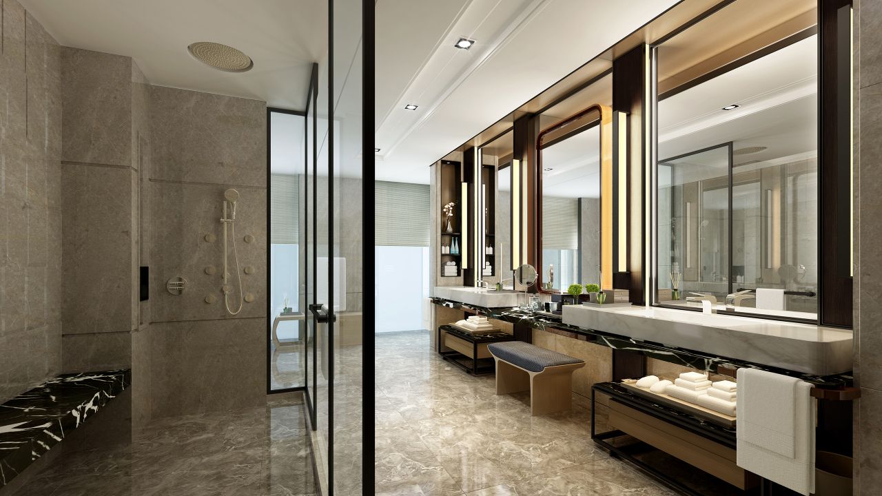 总统套房大理石浴室
