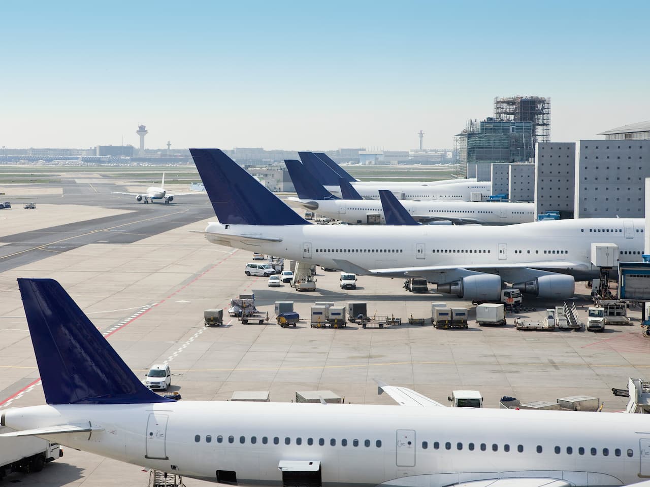 Planes on the tarmac near Hyatt Place Frankfurt Airport