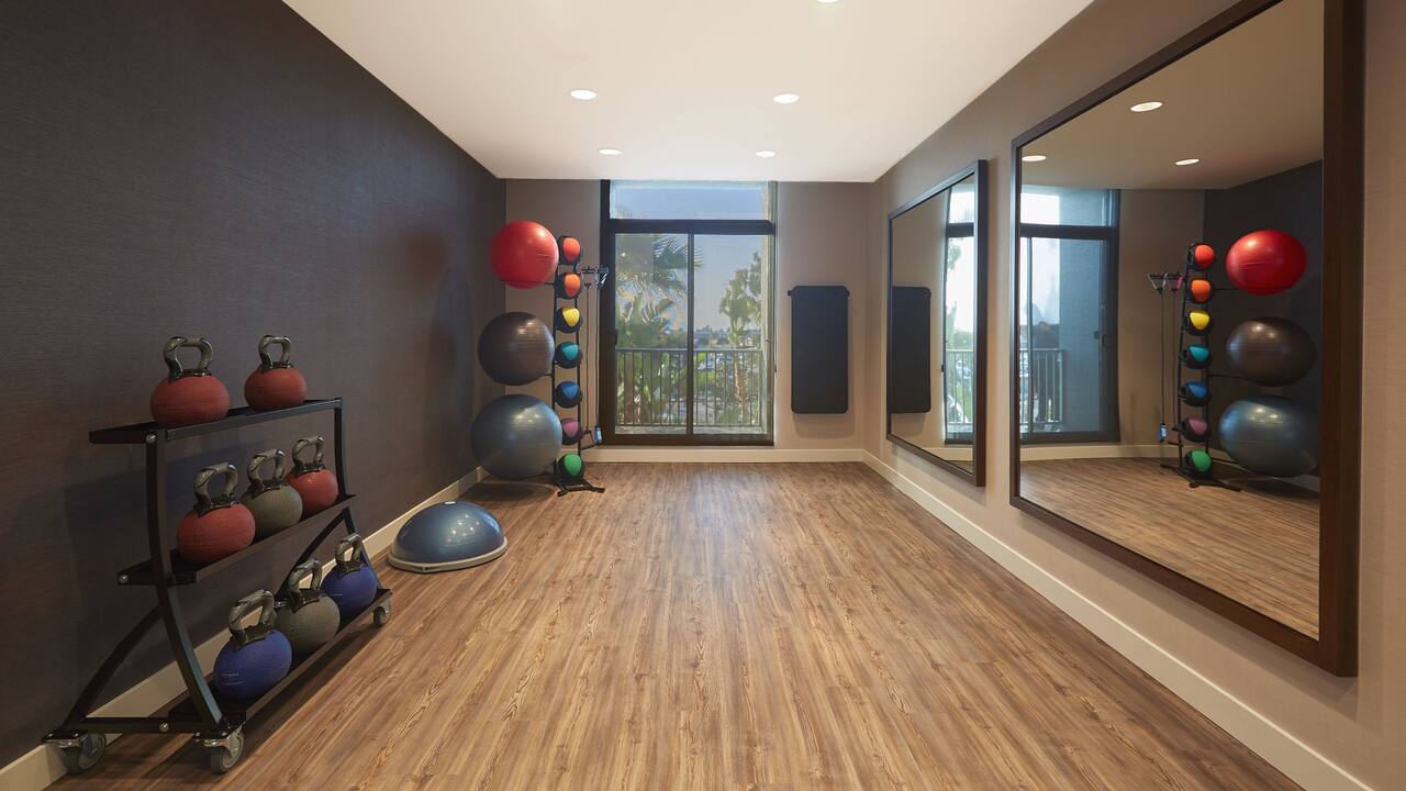 Fitness room with free weights