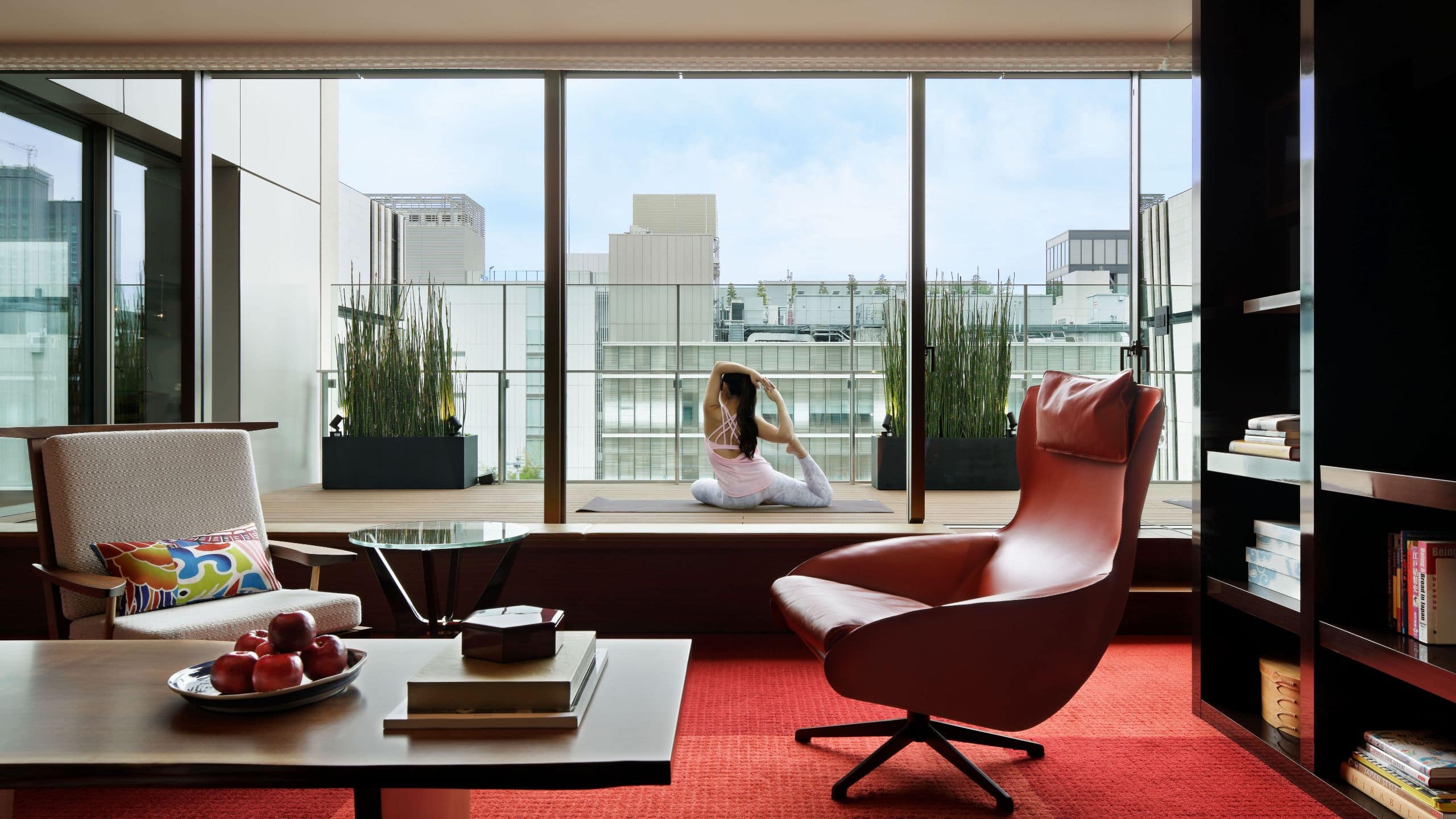 Hyatt Centric Ginza Tokyo Namiki Suite Terrace Yoga Pigeon