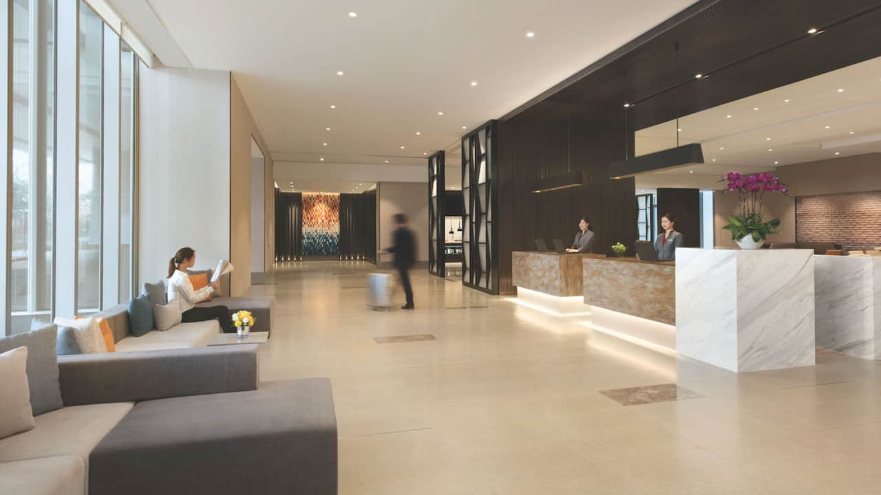 Lobby with seating