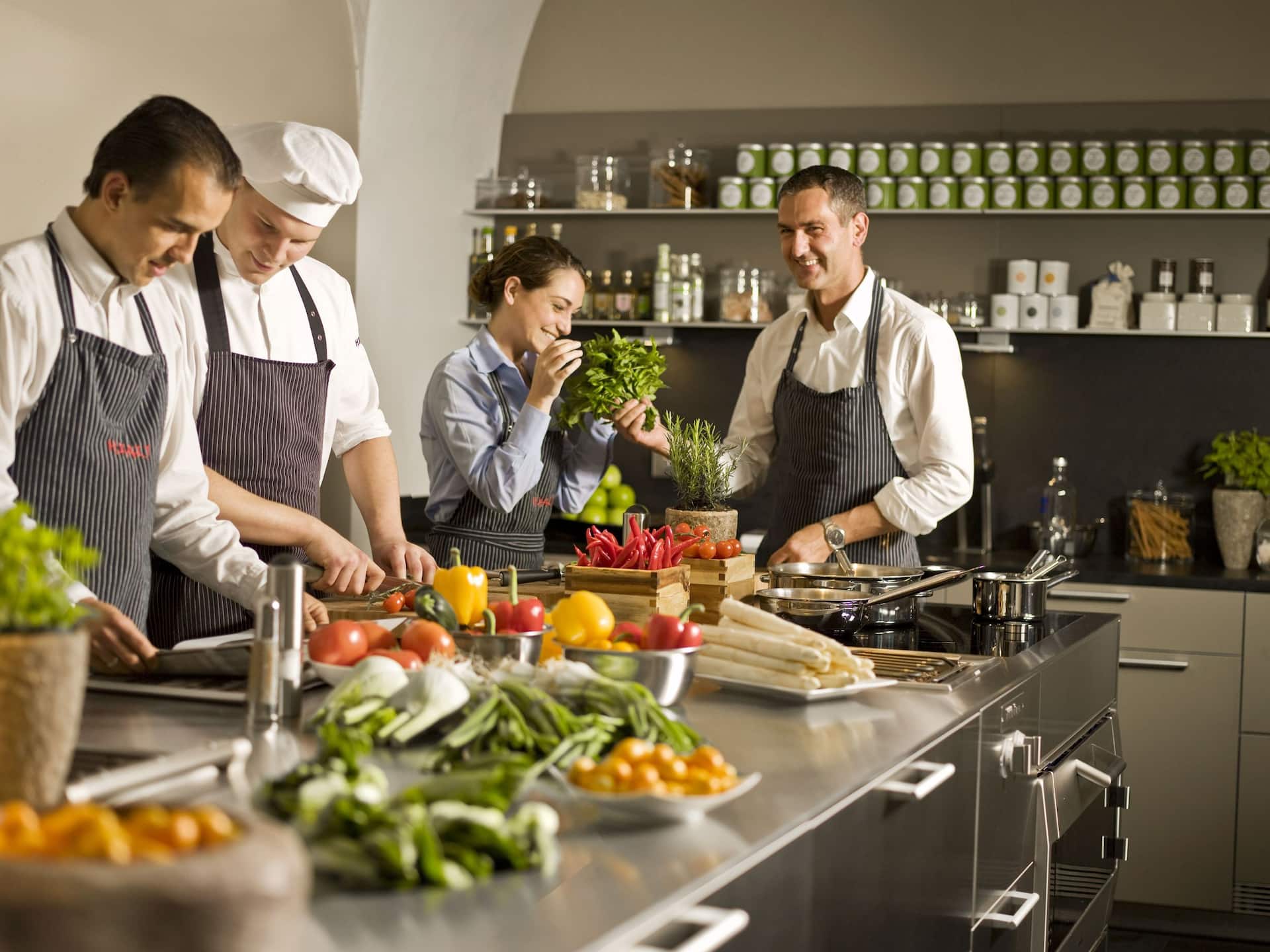 Global Chefs Preparing Vegetables