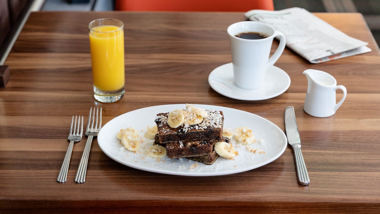 French Toast, Coffee and orange juice from courier restaurant