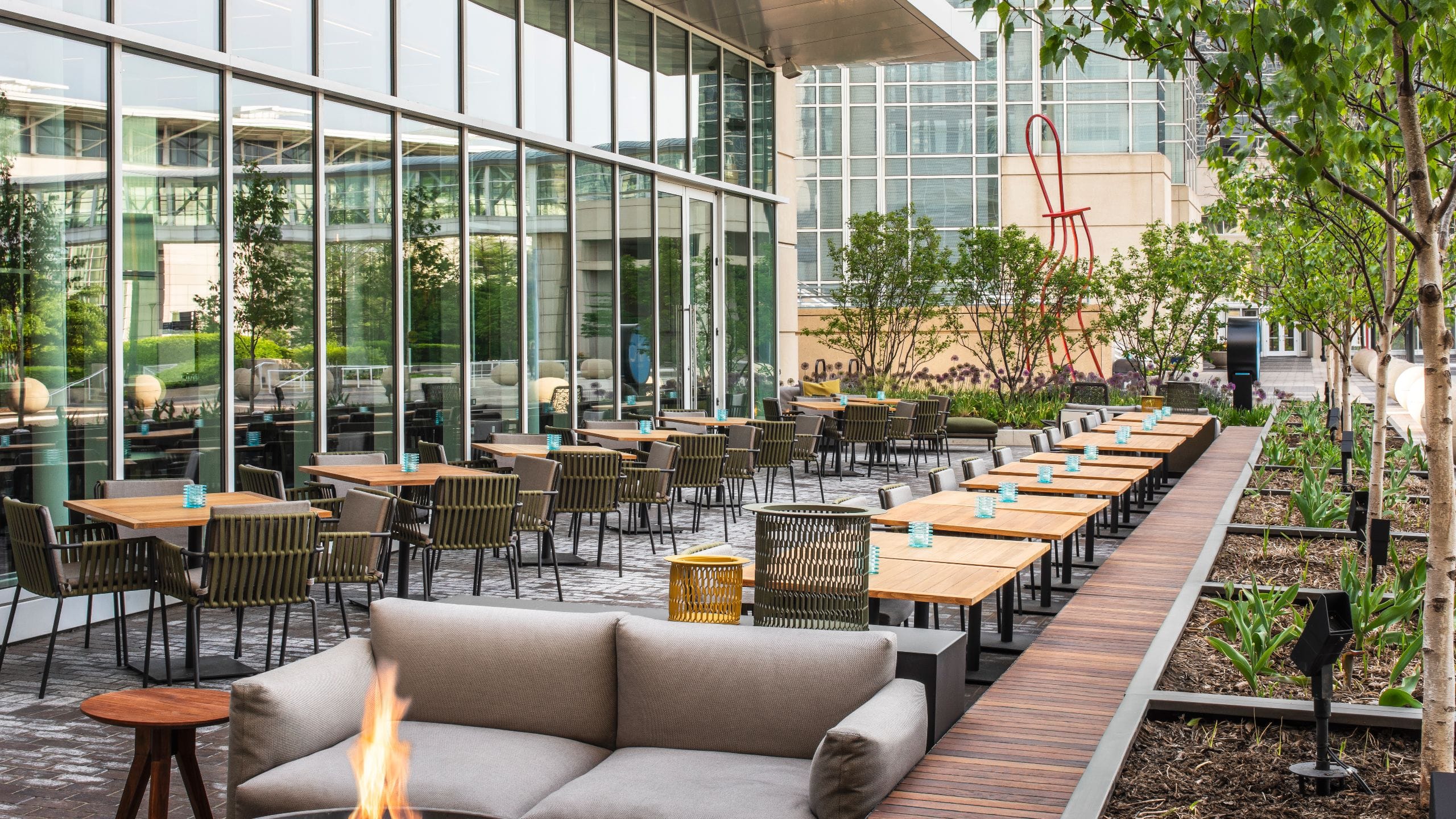 Hyatt Regency McCormick Place Arc Bar Patio Landscape