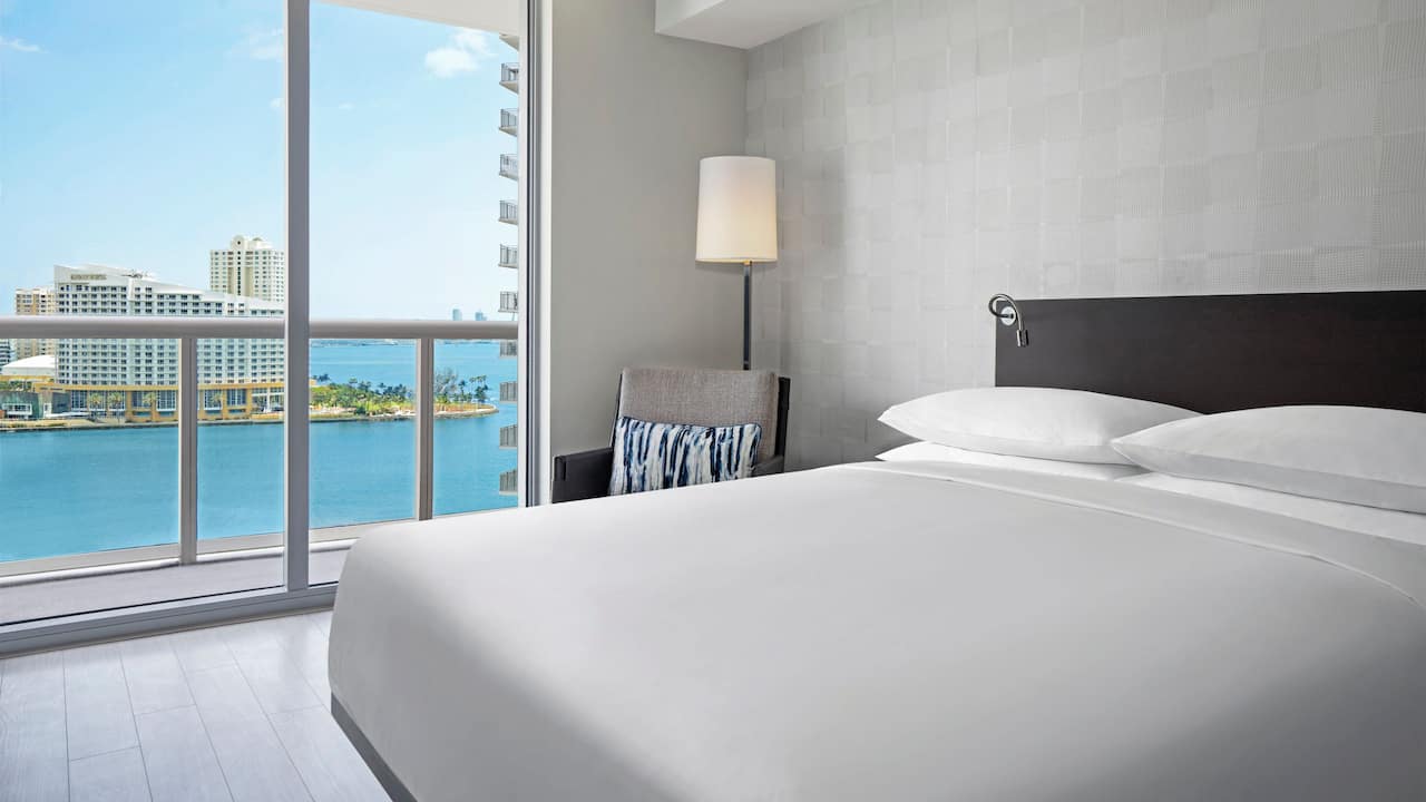 ADA compliant room with king bed at a Brickell, Miami hotel