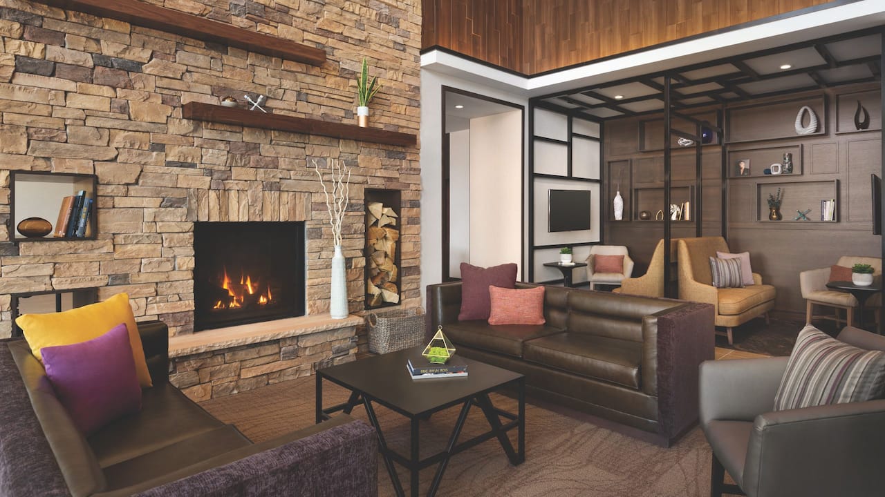 Hyatt Place Page Lake Powell Fireplace Lounge Area
