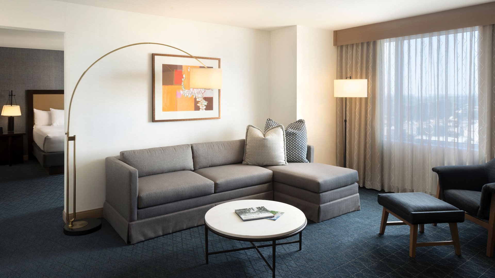 Hotel suite overlooking downtown San Antonio