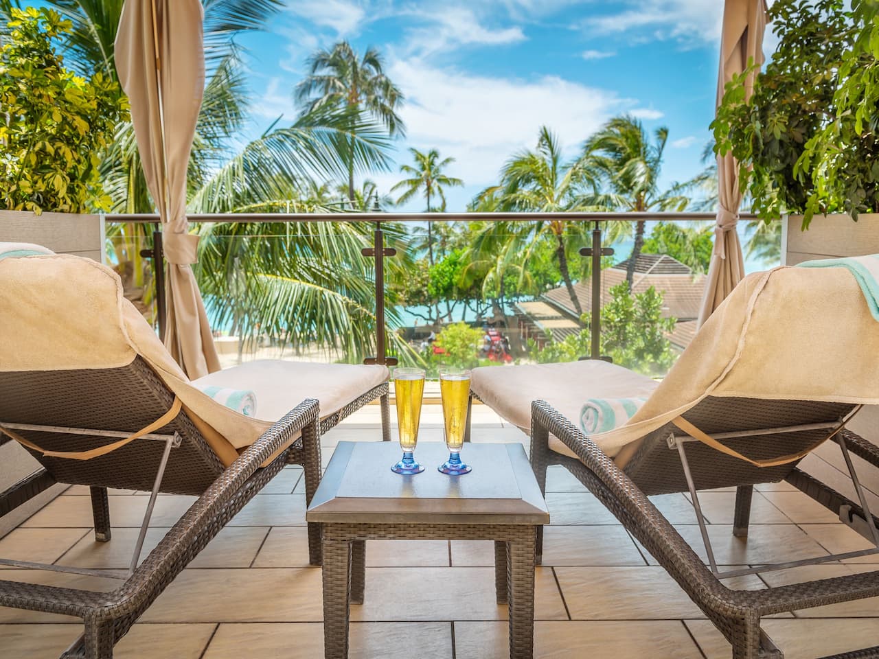 Lanai with outdoor pool view at Hyatt Regency Waikiki Beach Resort And Spa